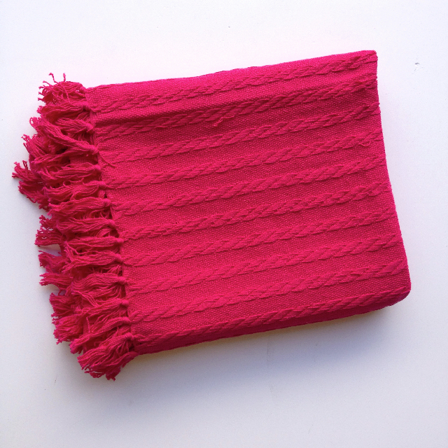 BLANKET (Throw), Pink Knit